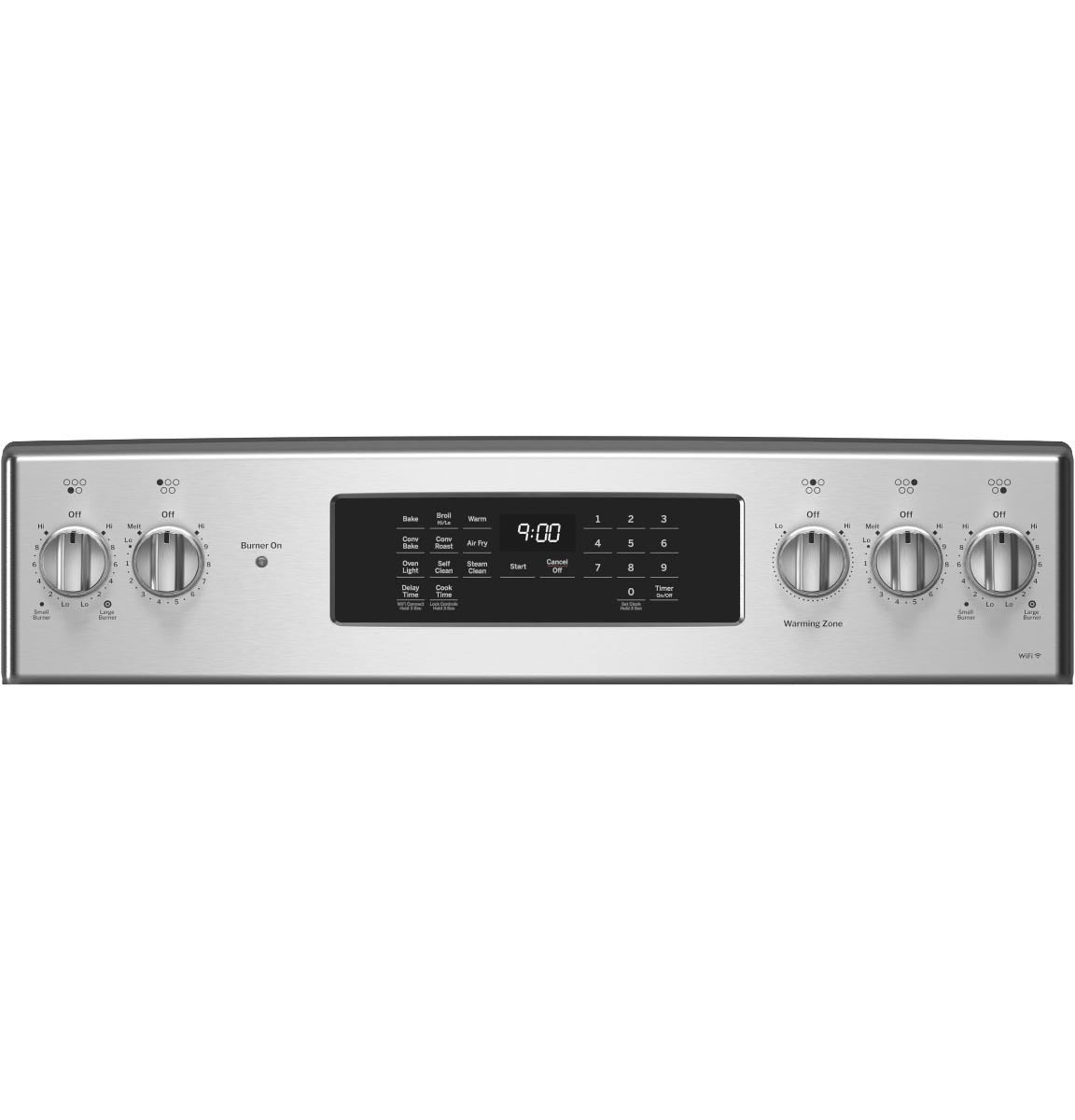 GE Profile 30" Smart Free-Standing Electric Convection Fingerprint Resistant Range with No Preheat Air Fry PB900YVFS