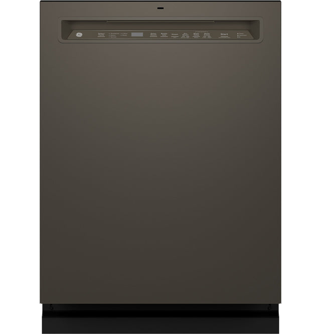 GE Front Control with Stainless Steel Interior Dishwasher with Sanitize Cycle GDF650SMVES-Slate