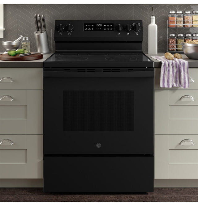 GE® 30" Free-Standing Electric Range GRF500PVBB