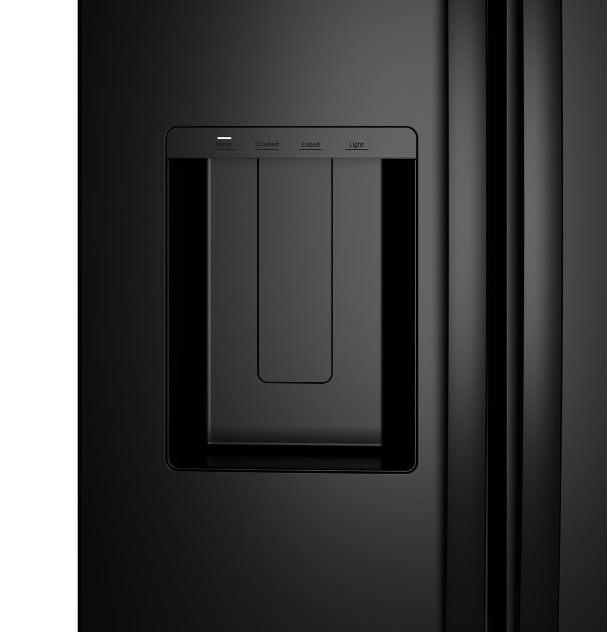GE® ENERGY STAR® 24 Cu. Ft. Counter-Depth Side-By-Side Refrigerator with Extra Tall Dispenser and In-Door Icemaker GZE24NGYBB