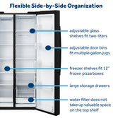 GE® 25 Cu. Ft. Icemaker Ready and Garage Ready Side-By-Side Refrigerator GUS25MGYBB