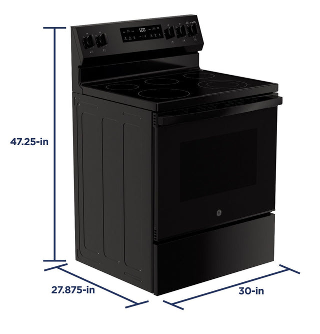 GE® 30" Free-Standing Electric Range GRF500PVBB