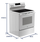 GE® 30" Free-Standing Electric Range GRF500PVWW