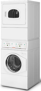 Speed Queen 27 Inch Commercial Electric Stacked Dryer on Washer Laundry Center LTEE5ASP175TW01