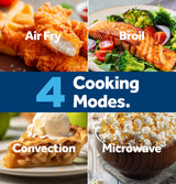 GE 1.0 Cu. Ft. Capacity Countertop Convection Microwave Oven with Air Fry