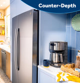 GE 24.2 Cu. Ft. Counter-Depth Side-By-Side Refrigerator with Internal Dispenser and In-Door Icemaker GKS24NYYFS