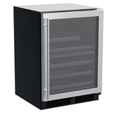 Marvel 24-IN BUILT-IN DUAL ZONE WINE AND BEVERAGE CENTER MLBD224-SG01A-Stainless Steel Frame Glass