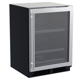 Marvel 24-IN BUILT-IN BEVERAGE CENTER WITH 3-IN-1 CONVERTIBLE SHELVES MLBV224-SG01A-Stainless Steel Frame Glass