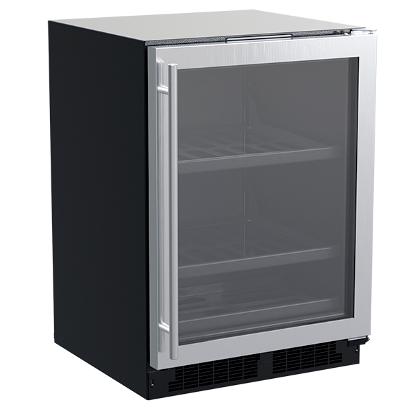 Marvel 24-IN BUILT-IN BEVERAGE CENTER WITH 3-IN-1 CONVERTIBLE SHELVES MLBV224-SG01A-Stainless Steel Frame Glass