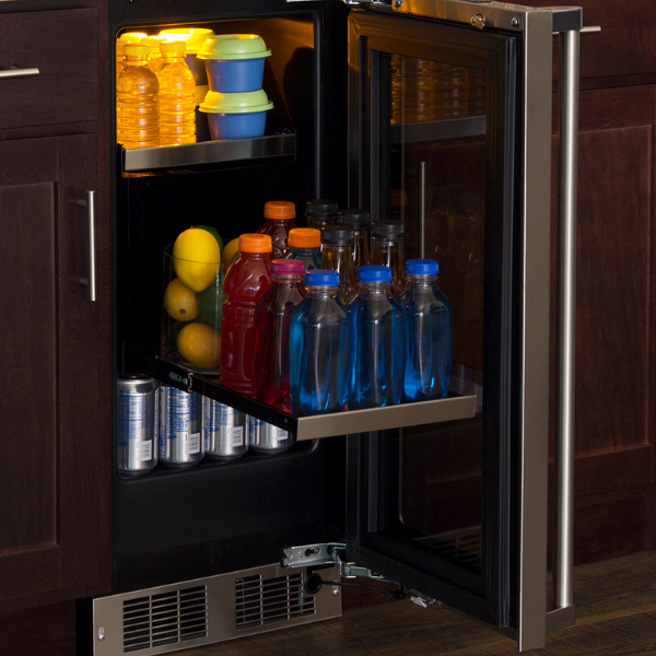 Marvel 15-IN PROFESSIONAL BUILT-IN BEVERAGE CENTER WITH REVERSIBLE HINGE MPBV415-SG31A-Stainless Steel Frame Glass