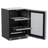 Marvel 24-IN PROFESSIONAL BUILT-IN BEVERAGE CENTER WITH REVERSIBLE HINGE MPBV424-SG31A-Stainless Steel Frame Glass