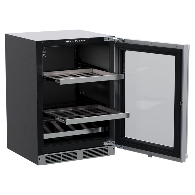 Marvel 24-IN PROFESSIONAL BUILT-IN BEVERAGE CENTER WITH REVERSIBLE HINGE MPBV424-SG31A-Stainless Steel Frame Glass