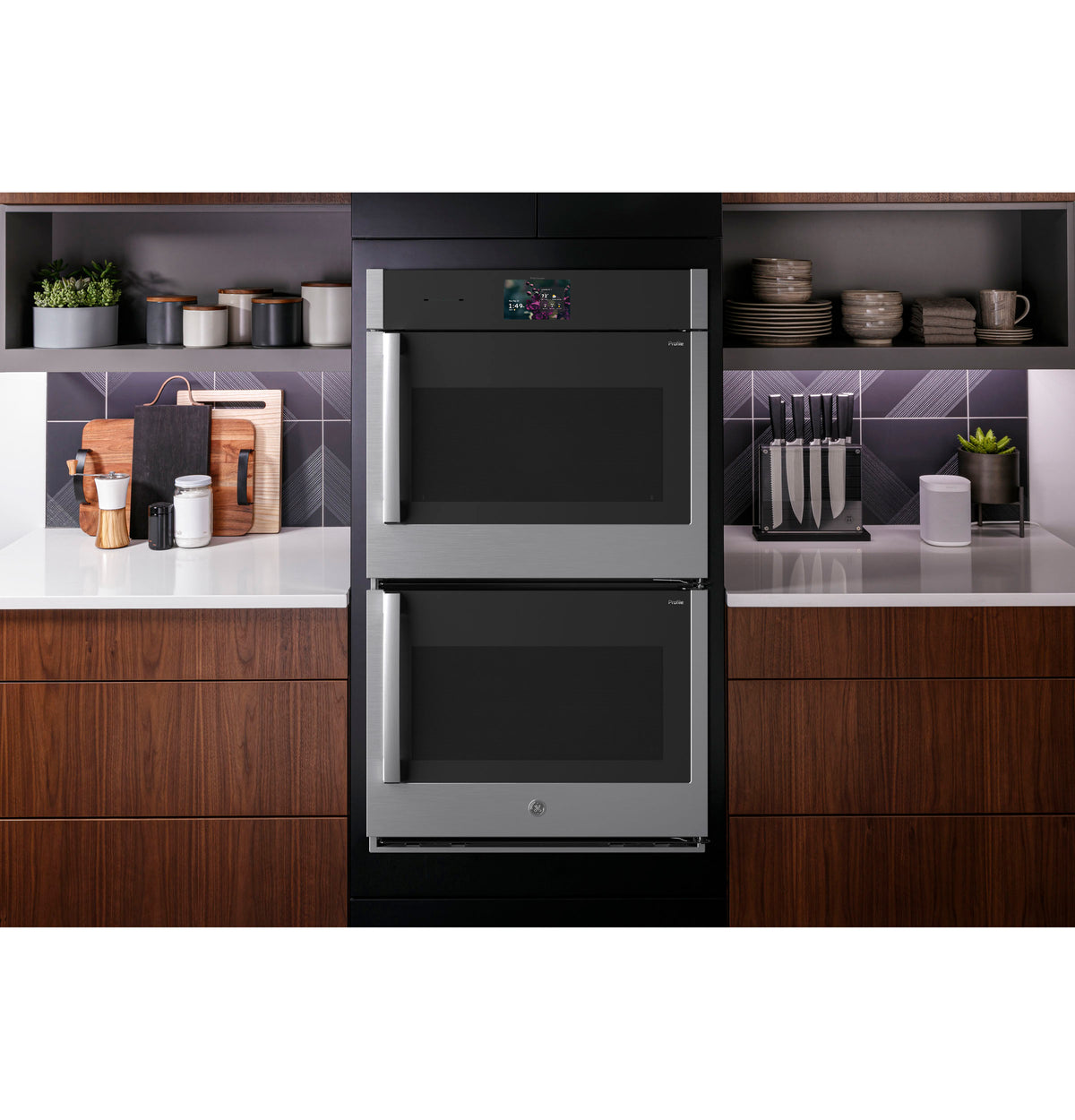 GE Profile™ 30" Smart Built-In Convection Double Wall Oven with Right-Hand Side-Swing Doors PTD700RSZSS