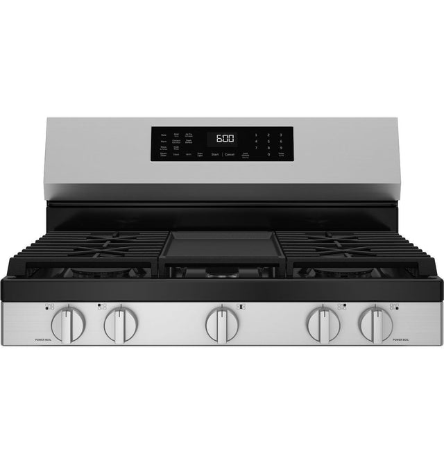 GE® 30" Free-Standing Gas Convection Range with No Preheat Air Fry and EasyWash™ Oven Tray GGF600AVSS