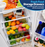 GE 23.6 Cu. Ft. Counter-Depth Side-By-Side Refrigerator with Extra Tall Dispenser and In-Door Icemaker GZS24NGYWW