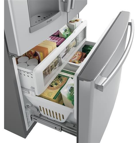 GE Profile Series 22.2 Cu. Ft. Counter-Depth French-Door Refrigerator with Door In Door and Hands-Free AutoFill PYD22KYNFS