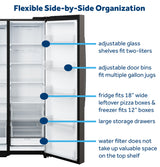 GE 23.6 Cu. Ft. Counter-Depth Side-By-Side Refrigerator with Extra Tall Dispenser and In-Door Icemaker GZS24NMYES