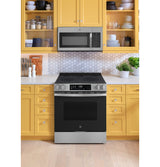 GE® 30" Slide-In Electric Convection Range with No Preheat Air Fry GRS600AVFS