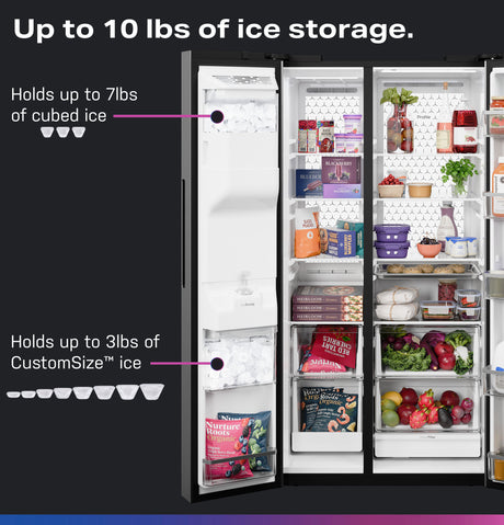 GE Profile™ ENERGY STAR® 27.8 Cu. Ft. Side-By-Side Refrigerator with Hands-Free AutoFill and CustomSize™ Ice PSE28QYYFS