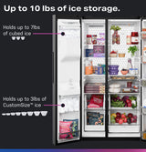 GE Profile™ ENERGY STAR® 23.5 Cu. Ft. Counter-Depth Side-By-Side Refrigerator with Hands-Free AutoFill and CustomSize™ Ice PZE24QYYFS