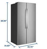 GE 24.2 Cu. Ft. Counter-Depth Side-By-Side Refrigerator with Internal Dispenser and In-Door Icemaker GKS24NYYFS