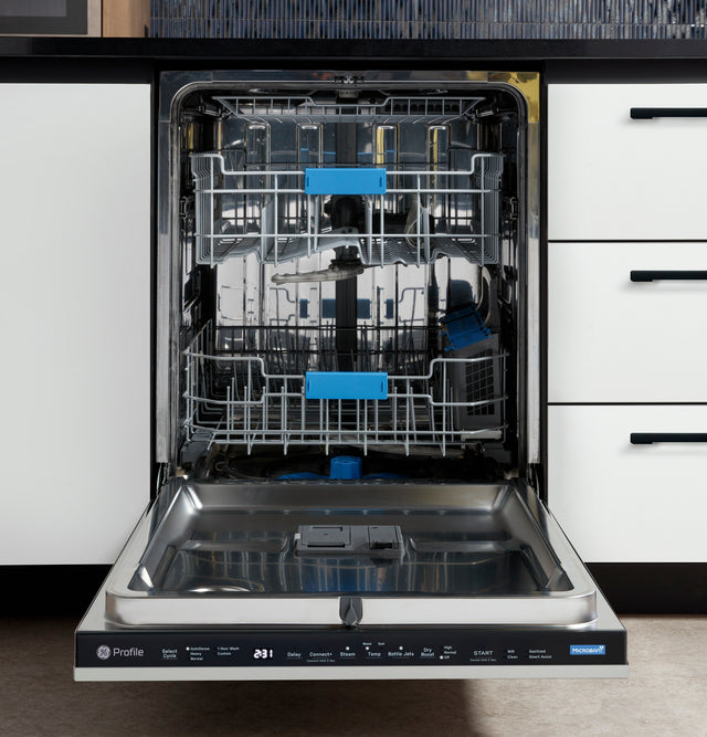 GE Profile™ ENERGY STAR® Panel-Ready Top Control Stainless Interior Dishwasher with Microban™ Antimicrobial Technology PDT715SIYII