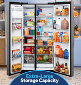 GE 24.2 Cu. Ft. Counter-Depth Side-By-Side Refrigerator with Internal Dispenser and In-Door Icemaker GKS24NYYFS