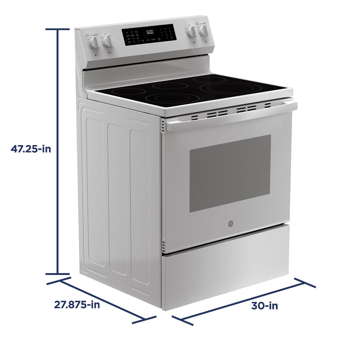 GE® 30" Free-Standing Electric Convection Range with No Preheat Air Fry GRF600AVWW