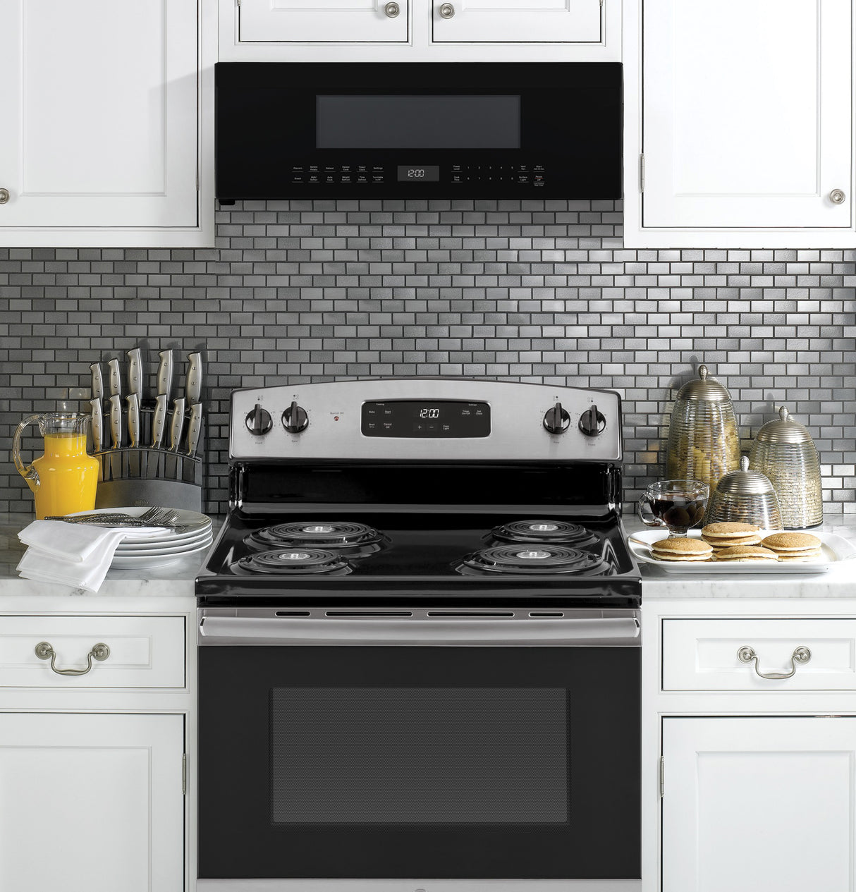 GE Profile 1.2 Cu. Ft. Over-the-Range Low Profile Sensor Microwave Oven UVM9125DYBB
