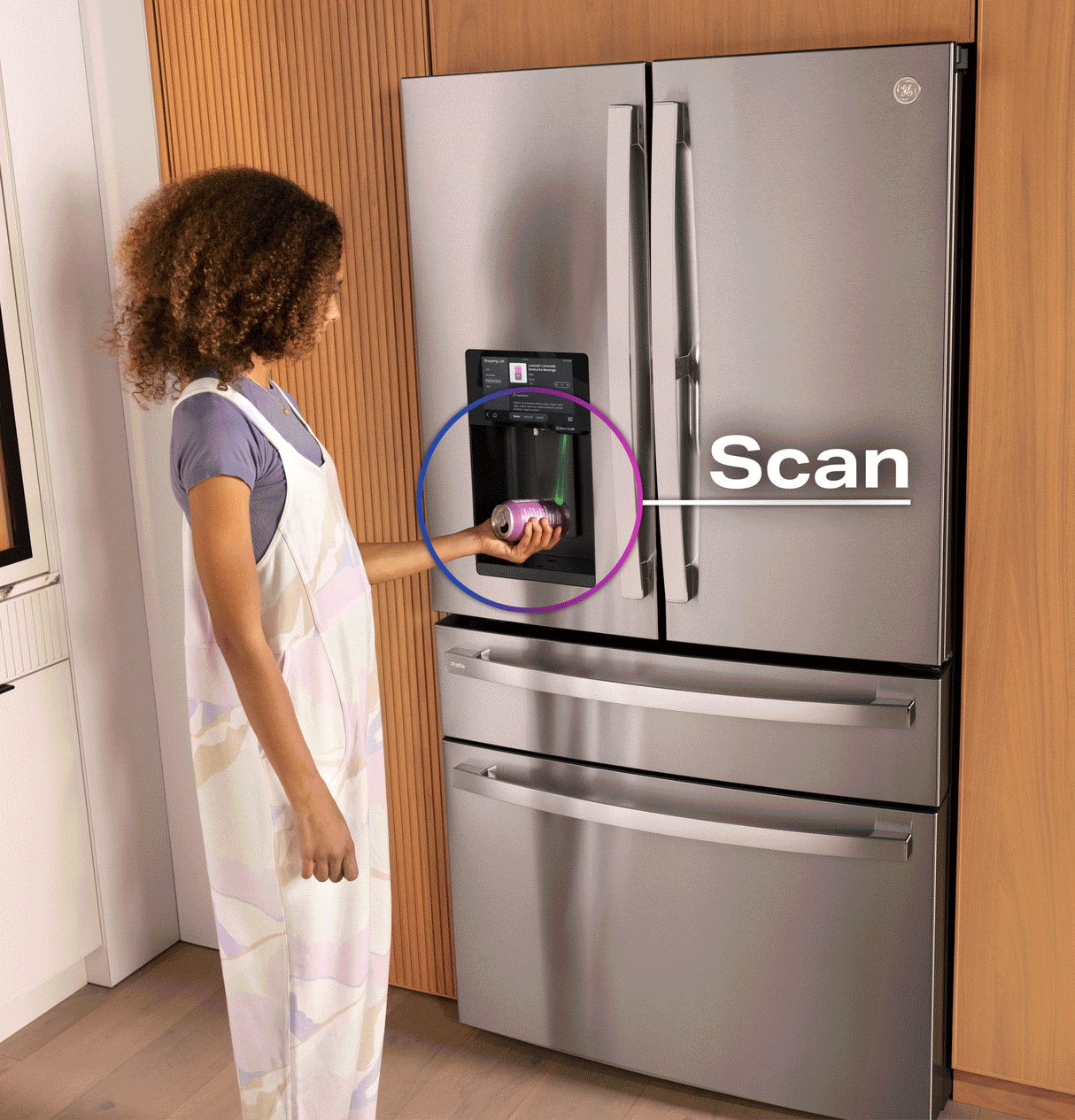 GE Profile™ ENERGY STAR® 22.4 Cu. Ft. Smart Counter-Depth 4-Door French-Door Refrigerator with Kitchen Assistant™ PXD22HYYFS