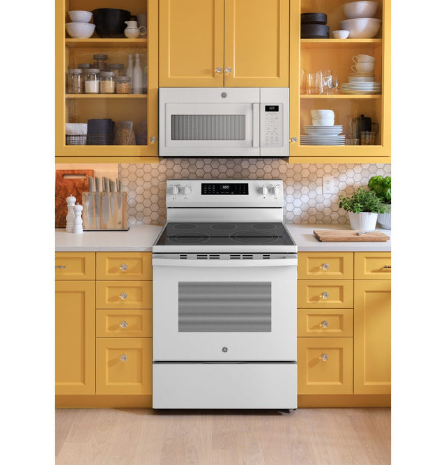 GE® 30" Free-Standing Electric Convection Range with No Preheat Air Fry GRF600AVWW