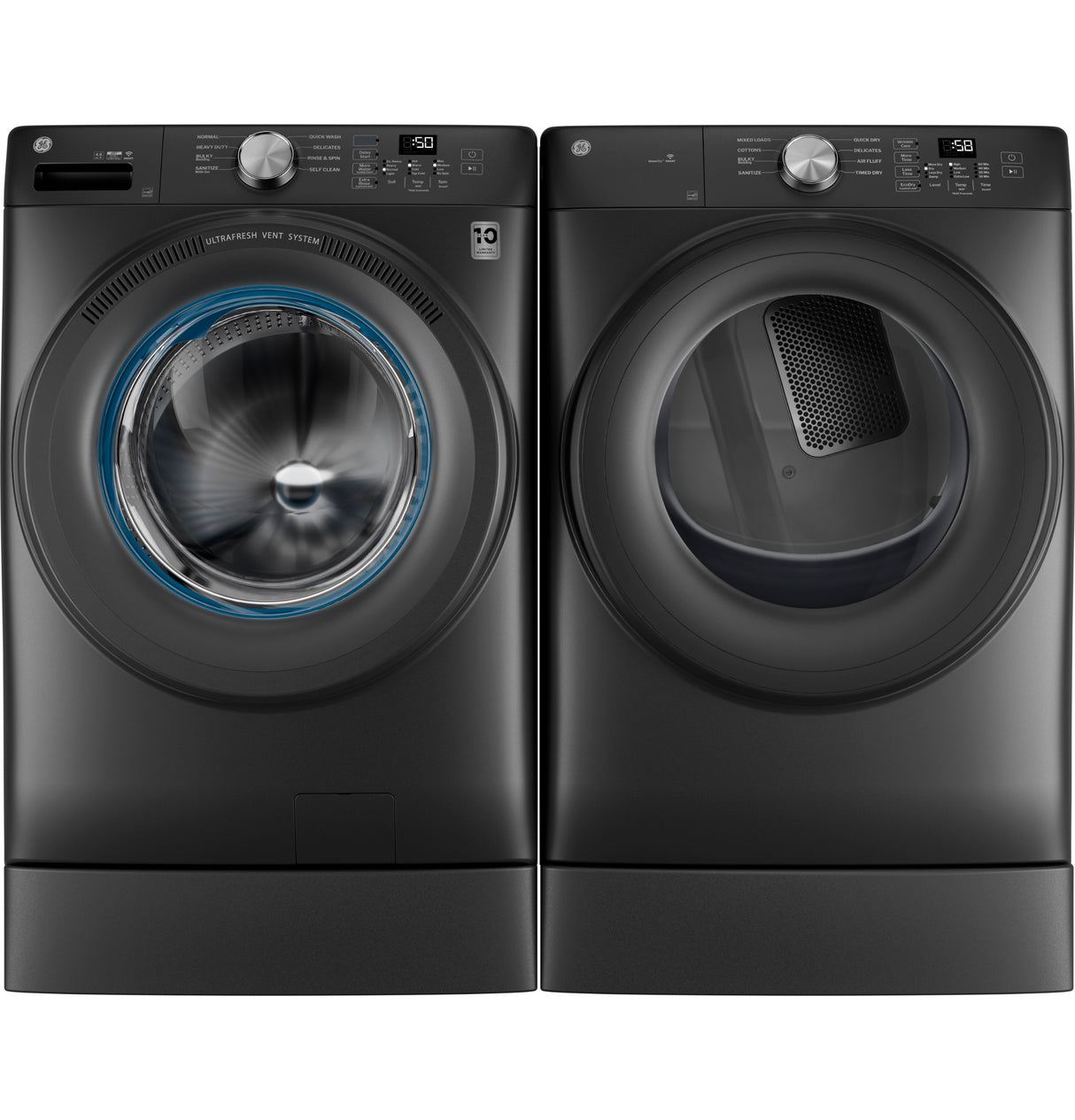 GE® ENERGY STAR® 7.8 cu. ft. Capacity Smart Front Load Electric Dryer GFD35ESPYDS
