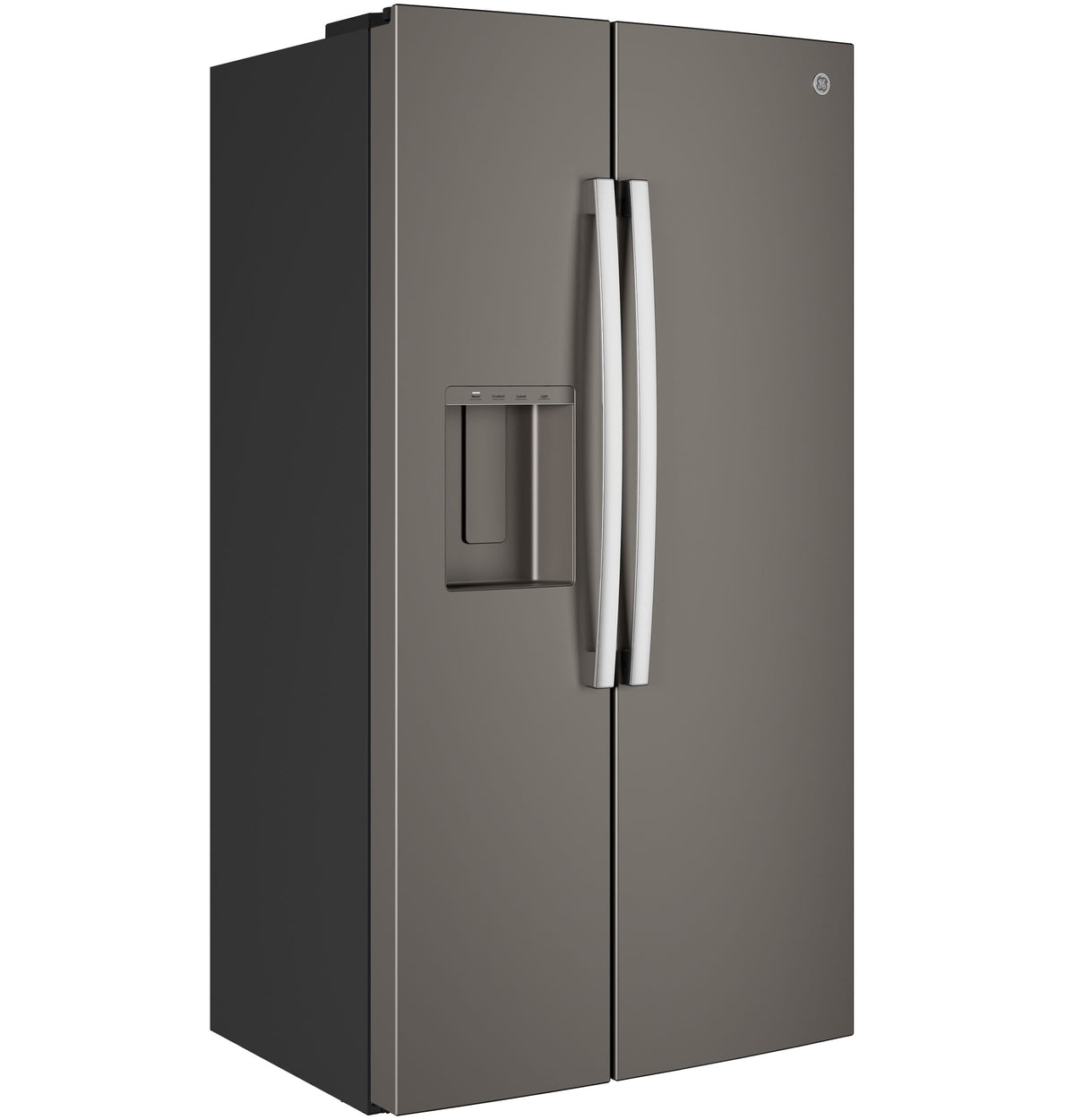 GE 23.6 Cu. Ft. Counter-Depth Side-By-Side Refrigerator with Extra Tall Dispenser and In-Door Icemaker GZS24NMYES