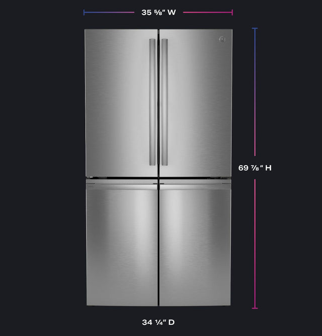 GE Profile™ Series ENERGY STAR® 28 Cu. Ft. Smart Fingerprint Resistant Quad-Door Refrigerator PAD28BYTFS