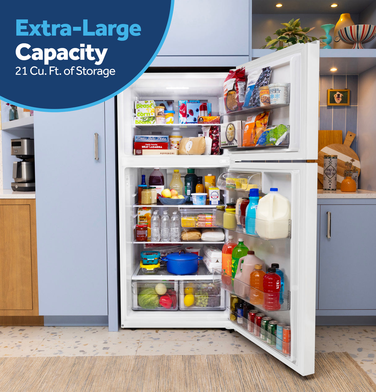 GE® 21 Cu. Ft. Garage Ready Top-Freezer Refrigerator GPS21KGZWW
