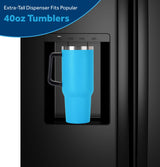 GE 23.6 Cu. Ft. Counter-Depth Side-By-Side Refrigerator with Extra Tall Dispenser and In-Door Icemaker GZS24NGYBB