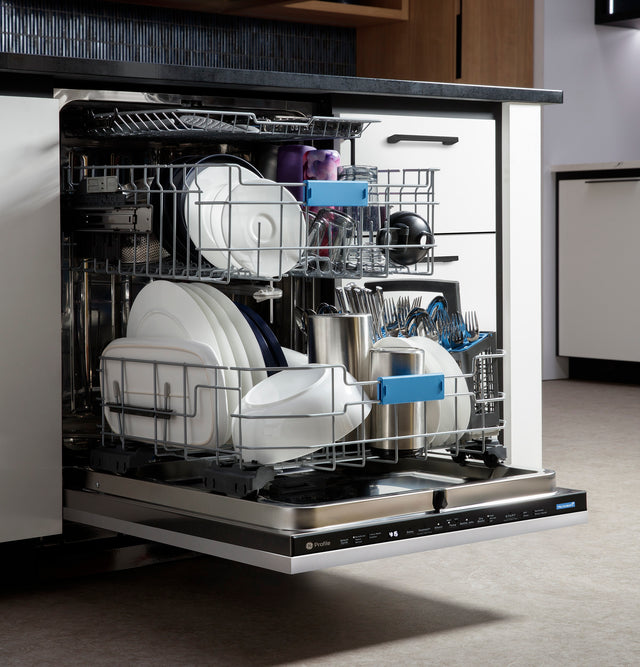 GE Profile™ ENERGY STAR® Panel-Ready Top Control Stainless Interior Dishwasher with Microban™ Antimicrobial Technology PDT715SIYII
