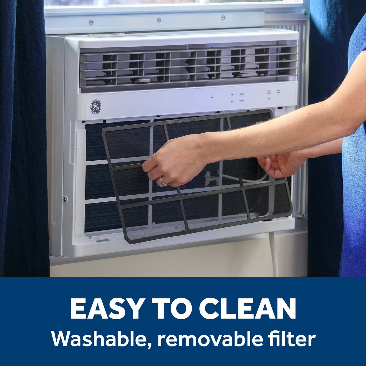 GE® 18,000 BTU Smart Heat/Cool Electronic Window Air Conditioner for Extra-Large Rooms up to 1000 sq. ft. AWGH18WWF