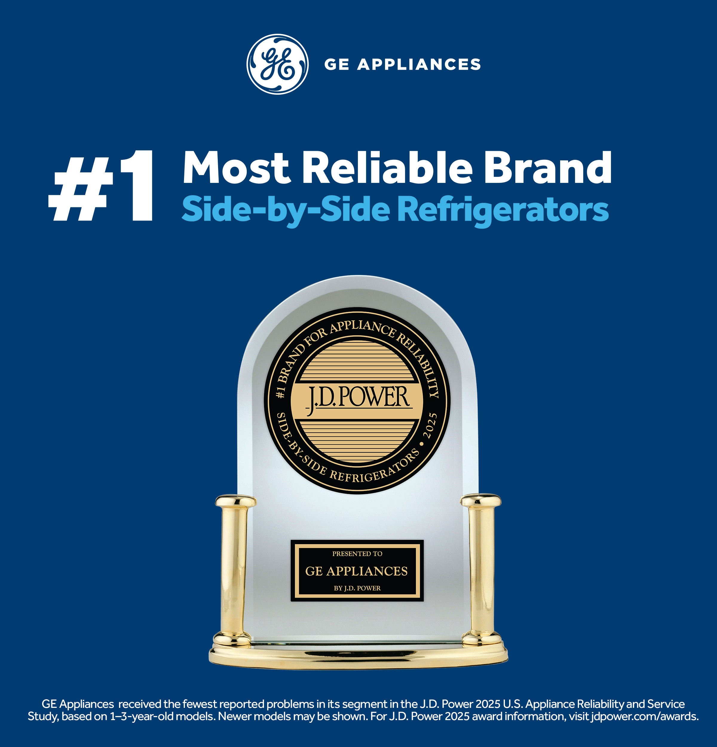GE® 29 Cu. Ft. Icemaker Ready and Garage Ready Side-By-Side
