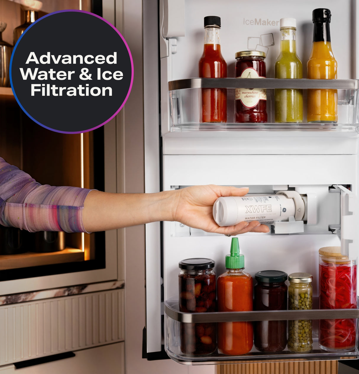 GE Profile™ ENERGY STAR® 27.9 Cu. Ft. Smart 4-Door French-Door Refrigerator with Kitchen Assistant PVD28HYYFS