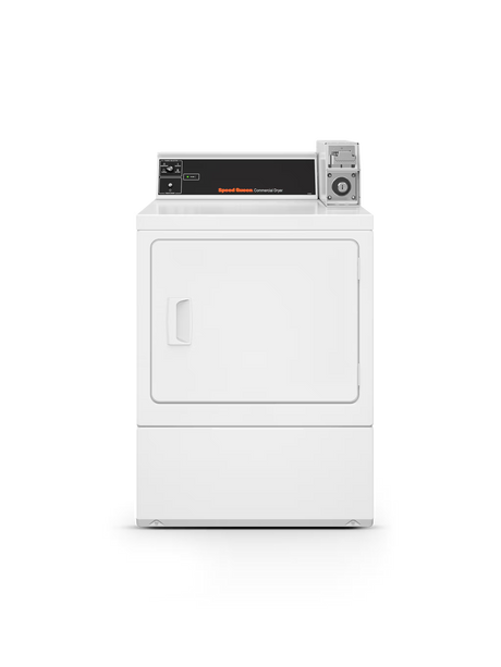 Speed Queen 27 Inch Commercial Vented Single Pocket Dryer with 18 lbs. Capacity, Side Swing Door, in White - DV4000WE