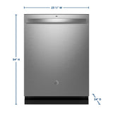 GE Fingerprint Resistant Top Control with Stainless Steel Interior Dishwasher with Sanitize Cycle GDT650SYVFS-Fingerprint Resistant Stainless Steel