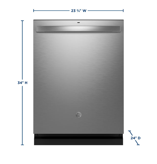 GE Fingerprint Resistant Top Control with Stainless Steel Interior Dishwasher with Sanitize Cycle GDT650SYVFS-Fingerprint Resistant Stainless Steel