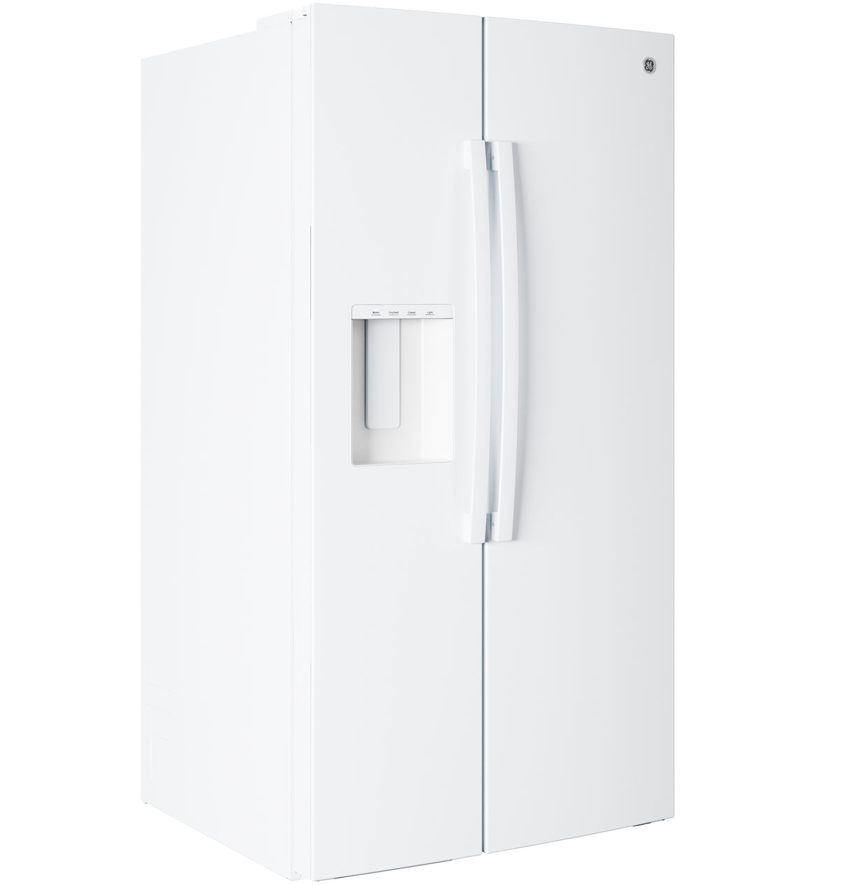 GE® ENERGY STAR® 25 Cu. Ft. Side-By-Side Refrigerator with Extra Tall Dispenser and In-Door Icemaker GSE28NGYWW