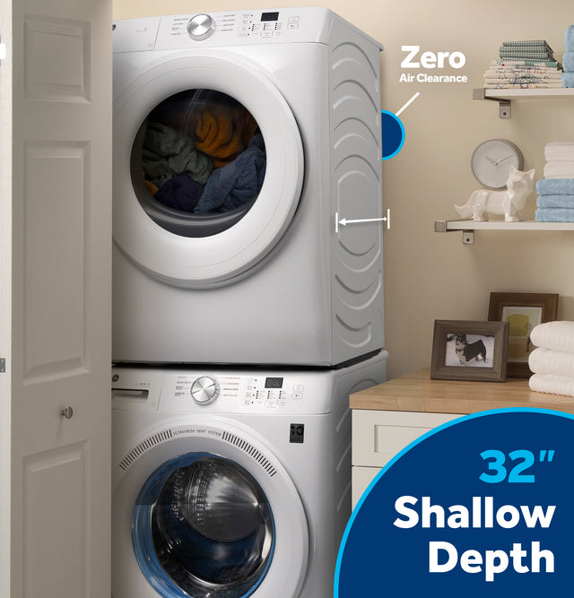 GE® ENERGY STAR® 7.8 cu. ft. Capacity Smart Front Load Gas Dryer GFD35GSPYDS