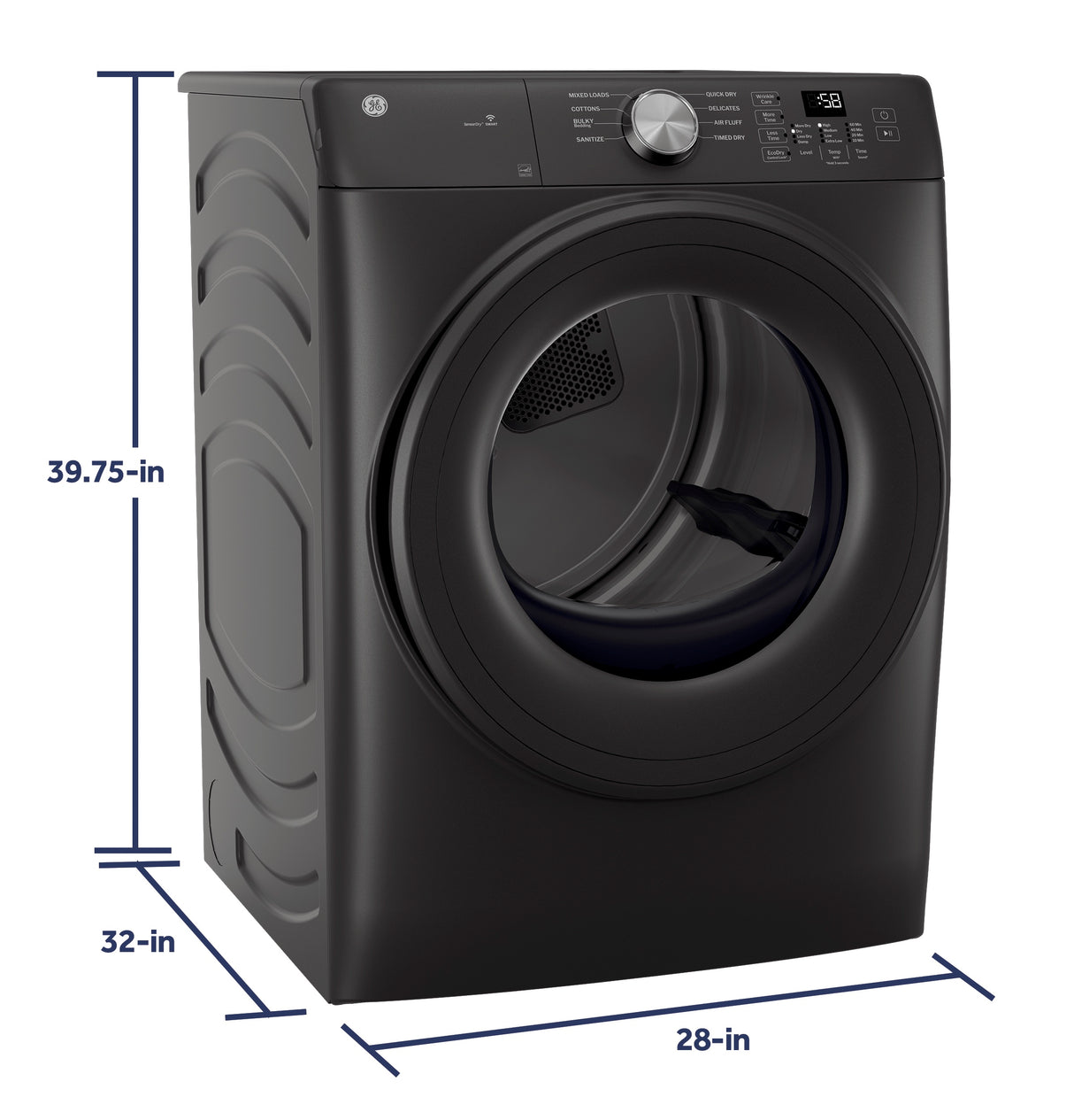 GE® ENERGY STAR® 7.8 cu. ft. Capacity Smart Front Load Gas Dryer GFD35GSPYDS