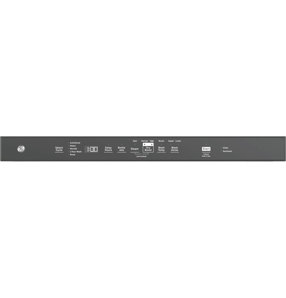 GE Top Control with Stainless Steel Interior Dishwasher with Sanitize Cycle GDT670SGVWW