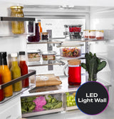 GE Profile™ ENERGY STAR® 22.4 Cu. Ft. Smart Counter-Depth 4-Door French-Door Refrigerator with Kitchen Assistant™ PXD22HYYFS