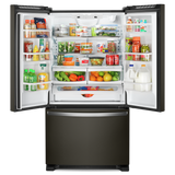 Whirlpool 33-inch Wide French Door Refrigerator - 22 cu. ft WRFF5333PV-Black Stainless