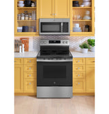 GE 30" Free-Standing Electric Convection Range with No Preheat Air Fry and EasyWash Oven Tray GRF600AVSS